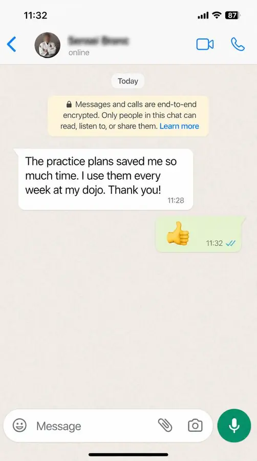 Coach feedback message 2 about the judo drills bundle